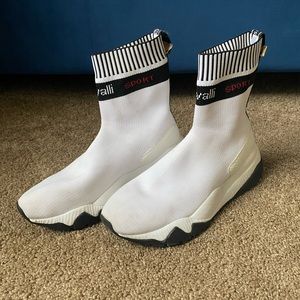 Cavalli roberto SPORT Women's Logo High-Top Sock Runners